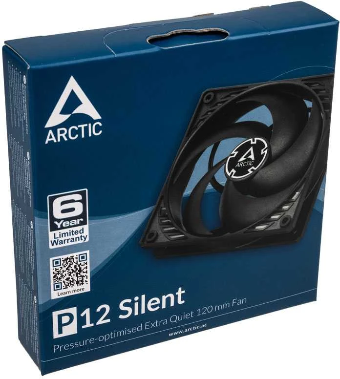ARCTIC P12 Silent Kompiuterio korpusui Aušintuvas 12 cm Juoda
