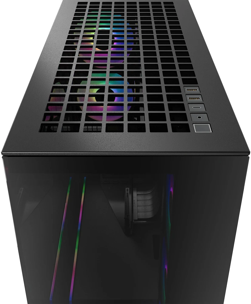 ARCTIC Xtender kompiuterio korpusas, Midi-Tower, E-ATX, RGB, Tempered Glass – includes vertical GPU mount & riser cable, juodos spalvos