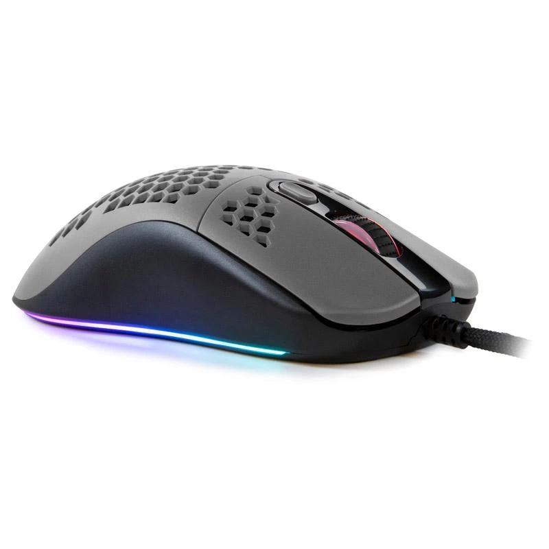 Itin lengva Žaidimų Pelė Arozzi Favo, su RGB pašvietimu, Pixart 3389 sensorius, Omron 20M switches, Pilka-juoda