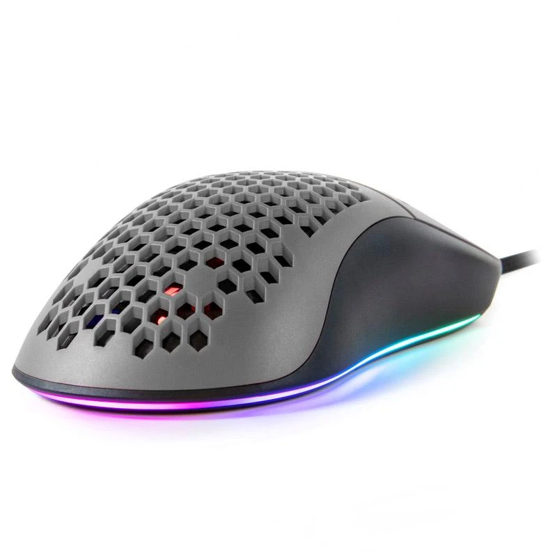 Itin lengva Žaidimų Pelė Arozzi Favo, su RGB pašvietimu, Pixart 3389 sensorius, Omron 20M switches, Pilka-juoda
