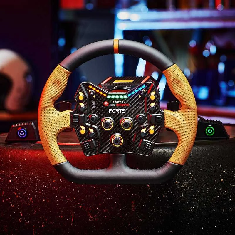 Asetek Simsports „Acetek SimSports GT“ ratlankis – uždaras D, odinis – oranžinės spalvos