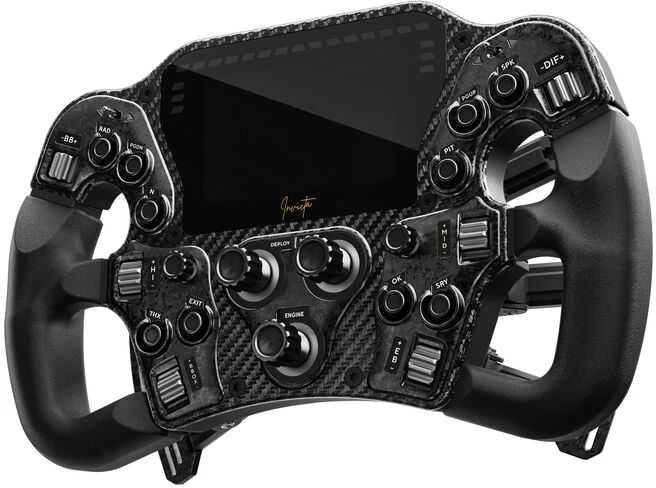Asetek SimSports Invicta Formula Steering Wheel, 4.3-inch LCD, USB-C – Juodas on Juodas Edition