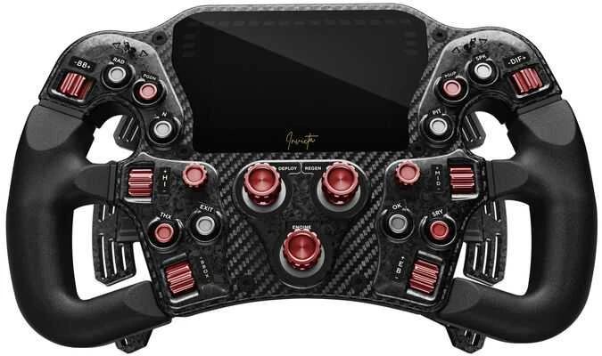 Asetek „SimSports Invicta Formula“ laikrodis, 4,3 colio LCD ekranas, USB-C – raudonas ant juodo fono
