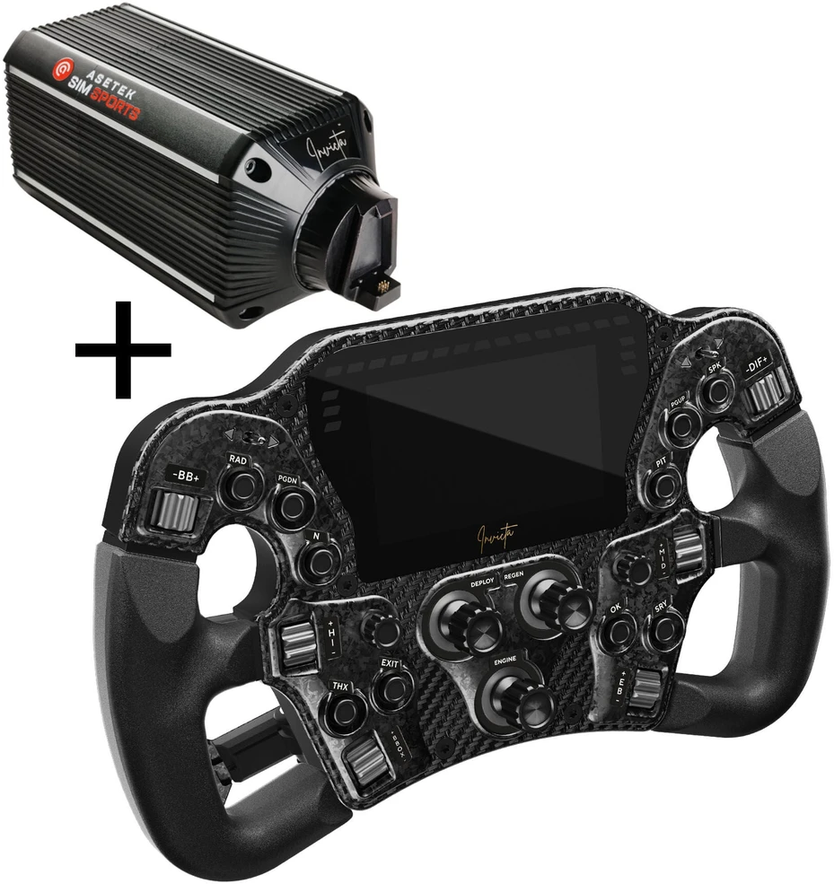 Asetek SimSports Invicta Formula Steering Wheel - juodas + The Invicta Wheelbase (27 Nm)