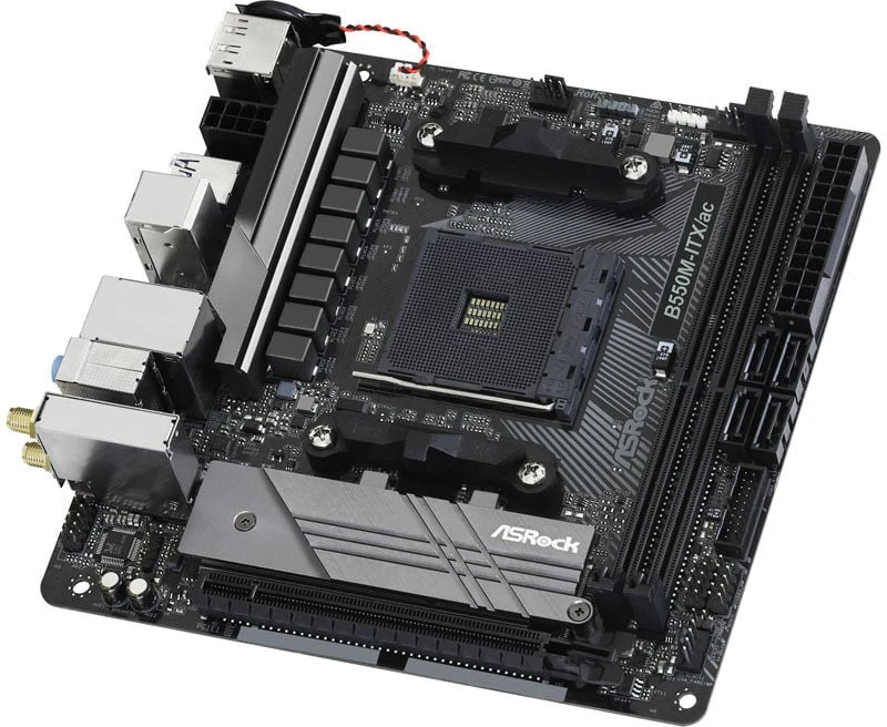 ASROCK B550M-ITX/ac AM4 lizdas DDR4 4733+ 4.0 x16 PCIe DisplayPort 1.4 HDMI 7.1 CH HD 4 SATA3 6 USB 3.1 Gen1 mITX MB