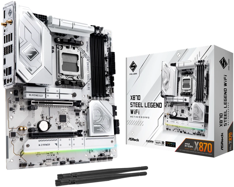 Pagrindinė plokštė ASROCK X870 STEEL LEGEND WIFI AM5 DDR5 ATX MB