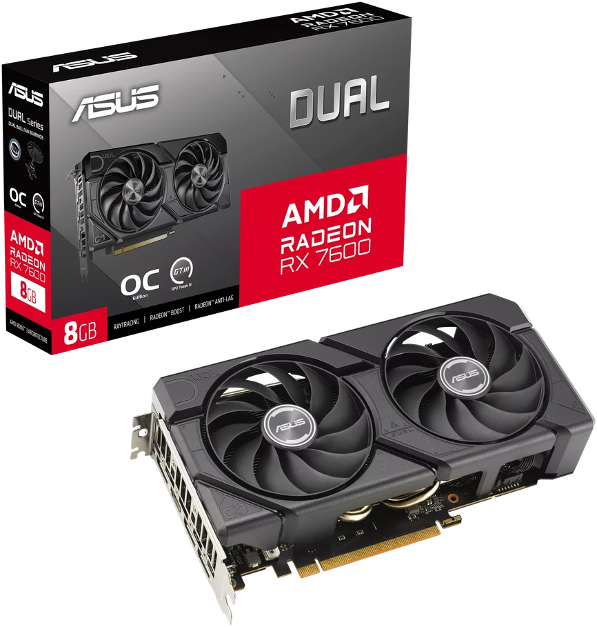 Vaizdo plokštė ASUS Radeon RX 7600 DUAL 8GB EVO OC