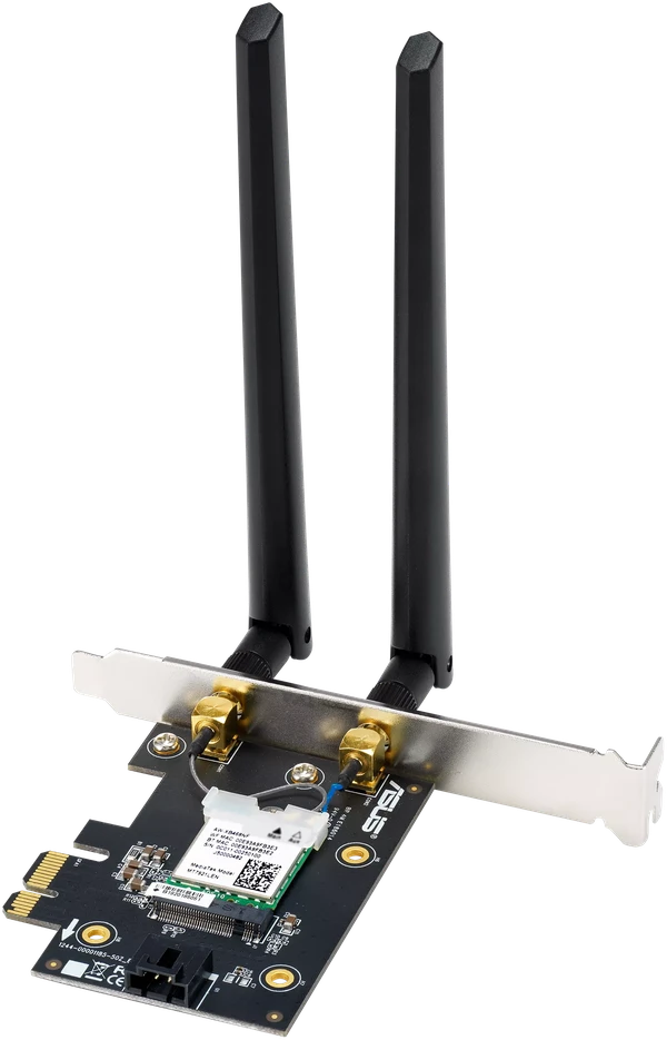 Asus | WiFi 7 PCI-E adapteris su 2 išorinėmis antenomis | PCE-BE6500 | 802.11be | Tinklo palaikymas: ne | MU-MiMO: ne | nėra mobiliojo plačiajuosčio ryšio