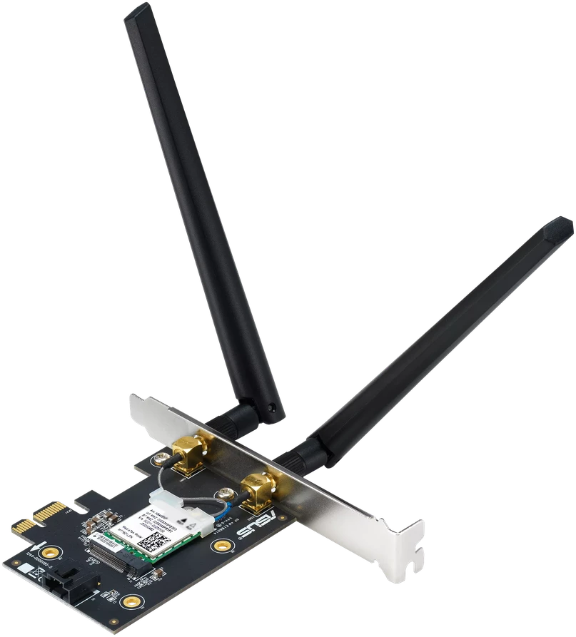Asus | WiFi 7 PCI-E adapteris su 2 išorinėmis antenomis | PCE-BE6500 | 802.11be | Tinklo palaikymas: ne | MU-MiMO: ne | nėra mobiliojo plačiajuosčio ryšio
