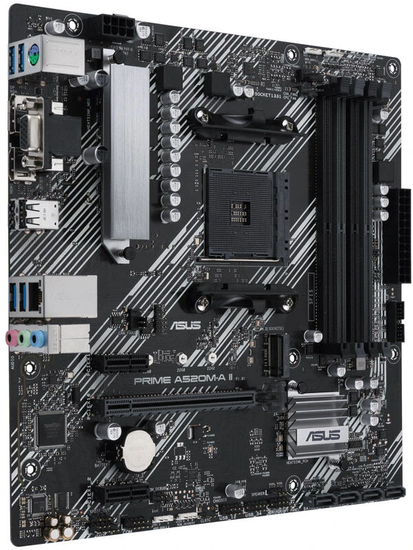 Pagrindinė plokštė ASUS PRIME A520M-A II/CSM AM4 A520/HDMI-DVI-VGA/M.2/ATX