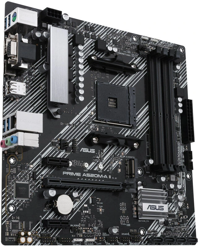 Pagrindinė plokštė ASUS PRIME A520M-A II/CSM AM4 A520/HDMI-DVI-VGA/M.2/ATX