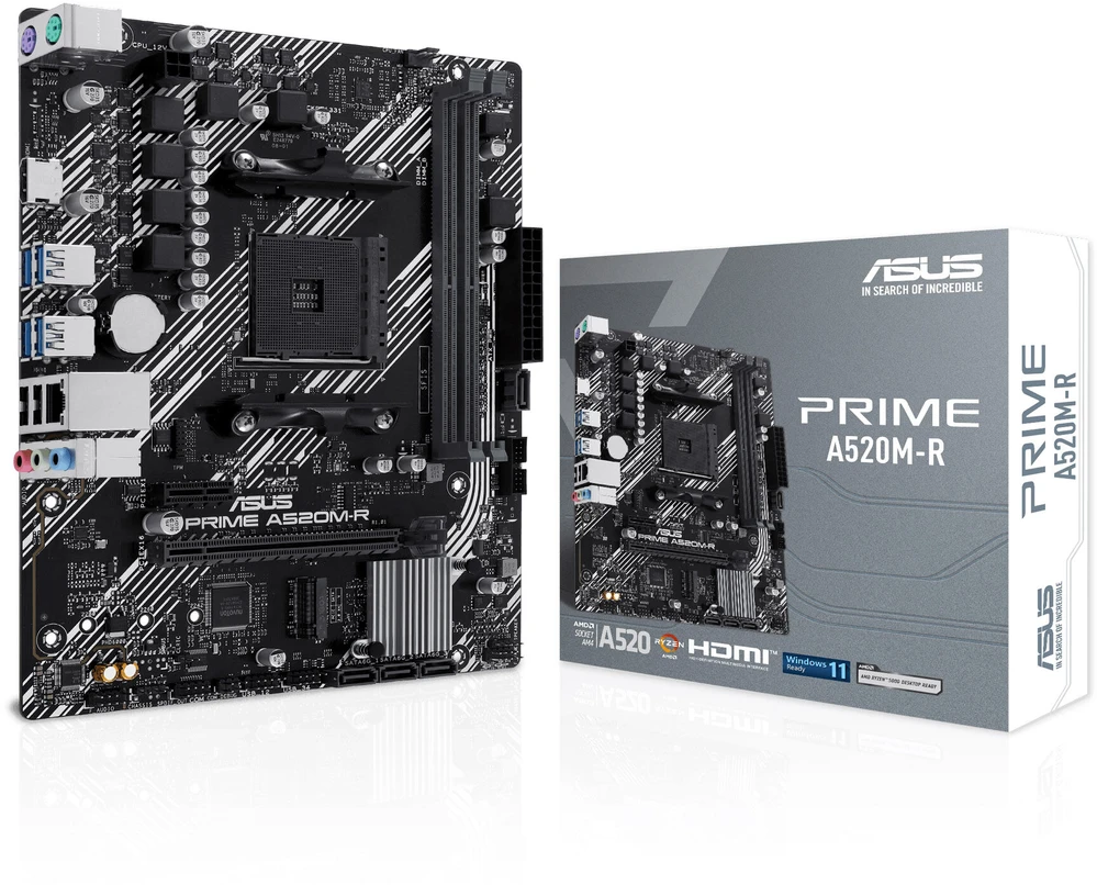 Pagrindinė plokštė „Asus“ | Procesorių šeima AMD A520 | Procesoriaus lizdas 1 x Socket AM4 | 2 DIMM lizdai - DDR4, ECC, nebuferiniai | Palaikomos standžiojo disko sąsajos SATA-600 (RAID), 1 x M.2 | SATA jungčių skaičius 4