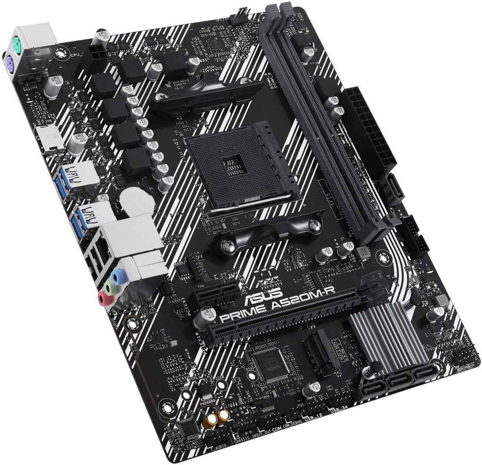 Pagrindinė plokštė „Asus“ | Procesorių šeima AMD A520 | Procesoriaus lizdas 1 x Socket AM4 | 2 DIMM lizdai - DDR4, ECC, nebuferiniai | Palaikomos standžiojo disko sąsajos SATA-600 (RAID), 1 x M.2 | SATA jungčių skaičius 4