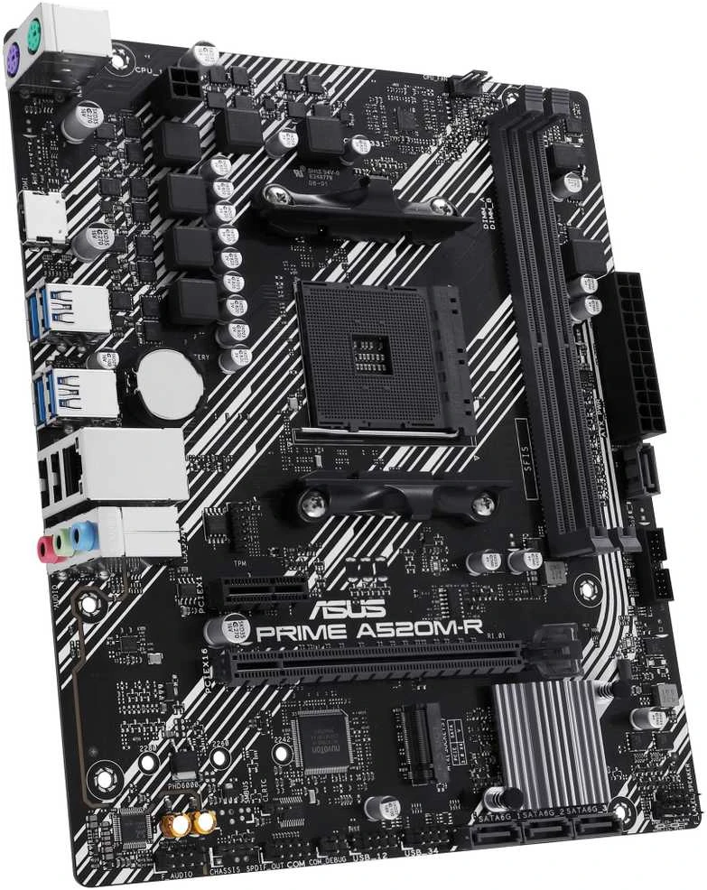 Pagrindinė plokštė „Asus“ | Procesorių šeima AMD A520 | Procesoriaus lizdas 1 x Socket AM4 | 2 DIMM lizdai - DDR4, ECC, nebuferiniai | Palaikomos standžiojo disko sąsajos SATA-600 (RAID), 1 x M.2 | SATA jungčių skaičius 4