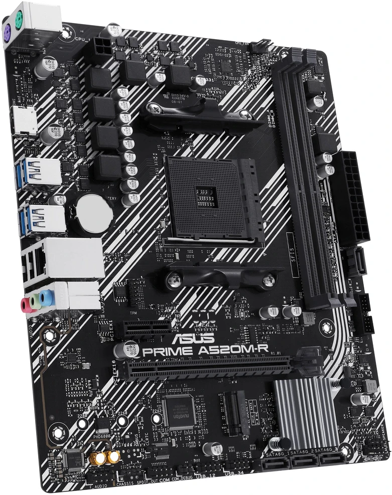 Pagrindinė plokštė „Asus“ | Procesorių šeima AMD A520 | Procesoriaus lizdas 1 x Socket AM4 | 2 DIMM lizdai - DDR4, ECC, nebuferiniai | Palaikomos standžiojo disko sąsajos SATA-600 (RAID), 1 x M.2 | SATA jungčių skaičius 4