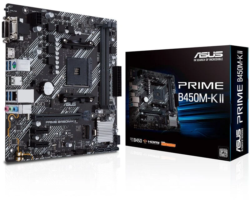 Pagrindinė plokštė Asus PRIME B450M-K II, Micro ATX, AM4, DDR4