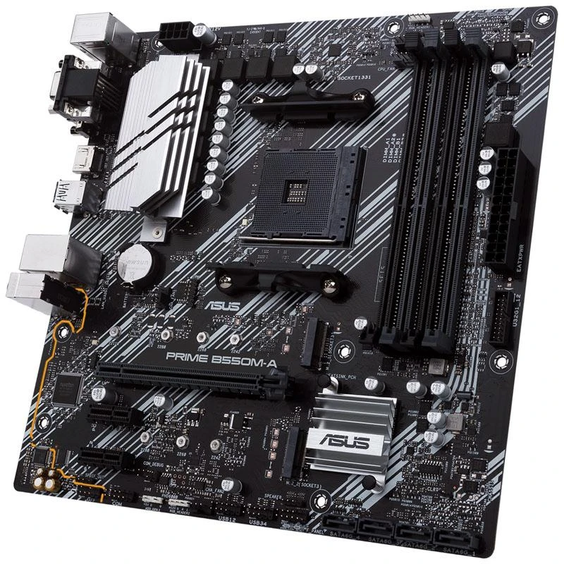 Pagrindinė plokštė ASUS AMD B550 / SAM4 / MicroATX / Memory DDR4 / Atminties lizdai 4 / 2xPCI-Express 3.0 1x / 1xPCI-Express 4.0 16x / 2xM.2 / 1x15pin D-sub / 1xDVI-D / 1xHDMI / 6xUSB 3.2 / 1xPS/2 / 1xRJ45 / 3xAudio port