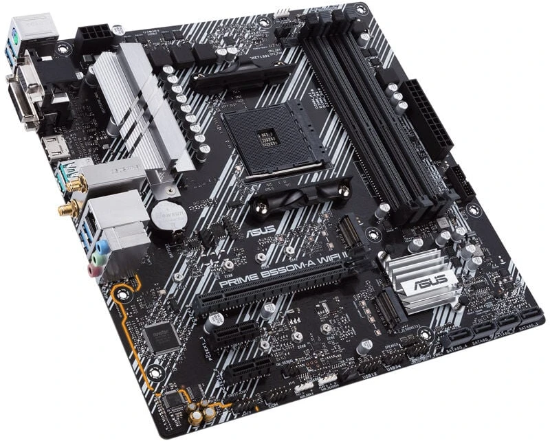 Pagrindinė plokštė Asus | PRIME B550M-A WIFI II | Procesorių šeima AMD | Procesoriaus lizdas AM4 | DDR4 DIMM | Atminties lizdai 4 | Palaikomos standžiojo disko sąsajos SATA, M.2 | SATA jungčių skaičius 4 | Lustų rinkinys AMD B550 | microATX