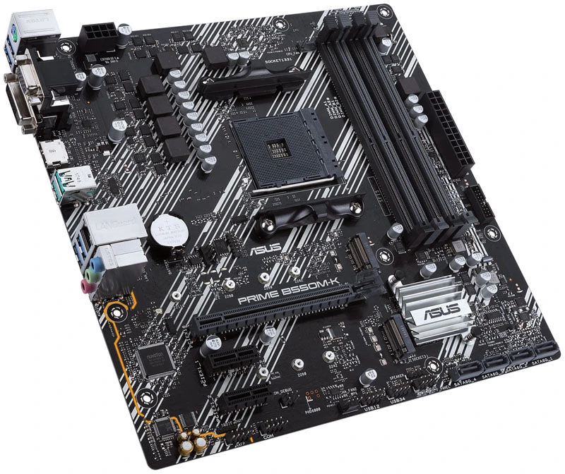Pagrindinė plokštė ASUS AMD B550 / SAM4 / MicroATX / 2xPCI-Express 3.0 1x / 2xM.2 / 1xPCI-Express 4.0 16x / Memory DDR4 / Atminties lizdai 4 / 1x15pin D-sub / 1xDVI / 1xHDMI / 6xUSB 3.2 / 1xPS/2 / 1xRJ45 / 3xAudio port
