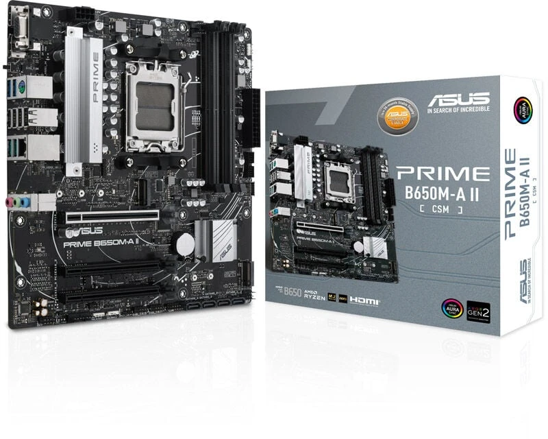 ASUS Prime B650M-A II-CSM, AMD B650 pagrindinė plokštė, AM5 lizdas, DDR5