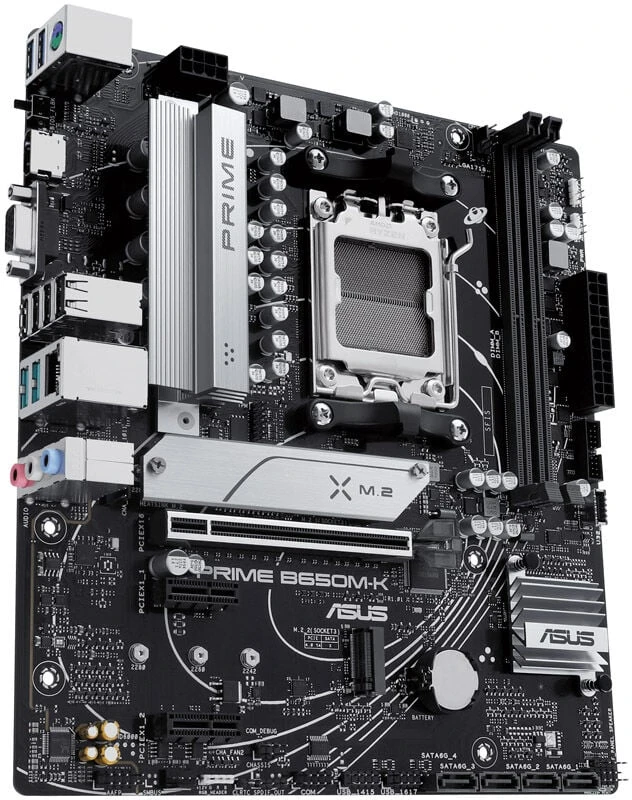 Pagrindinė plokštė Asus | PRIME B650M-K | Procesorių šeima AMD | Procesoriaus lizdas AM5 | DDR5 | Palaikomos standžiojo disko sąsajos SATA, M.2 | SATA jungčių skaičius 4