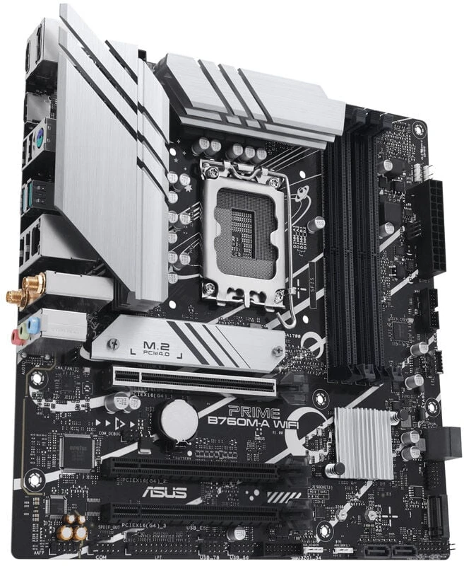 Pagrindinė plokštė ASUS Intel B760 Express/LGA1700/Micro-ATX/Memory DDR5/Atminties lizdai 4/3xPCI-Express 4.0 16x/2xM.2/2xHDMI/1xDisplayPort/4xUSB 2.0/2xUSB 3.2/1xPS/2/1xRJ45/3xAudio port