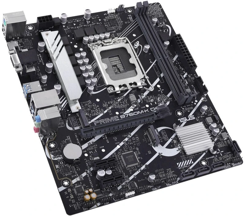 Pagrindinė plokštė ASUS Intel B760 Express / LGA1700 / Micro-ATX / Memory DDR4 / Atminties lizdai 2 / 2xPCI-Express 4.0 1x / 1xPCI-Express 4.0 16x / 2xM.2 / 1x15pin D-sub / 1xHDMI / 2xUSB 2.0 / 4xUSB 3.2 / 1xPS/2 / 1xRJ45 / 3xAudio port