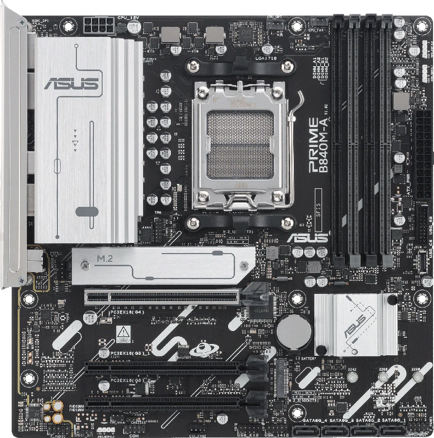 Pagrindinė plokštė ASUS PRIME B840M-A-CSM AMD B840 Lizdas AM5 mikro ATX