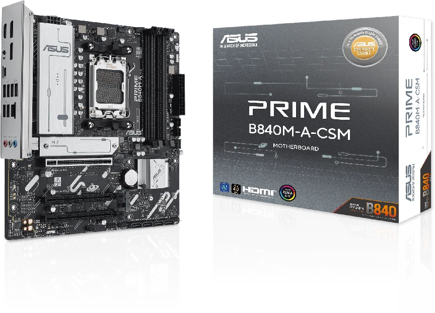 Pagrindinė plokštė ASUS PRIME B840M-A-CSM AMD B840 Lizdas AM5 mikro ATX