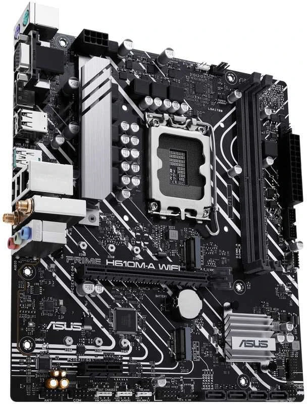 Pagrindinė plokštė „Asus“ | Procesorių šeima „Intel H610“ | Procesoriaus lizdas 1 x LGA1700 lizdas | 2 DIMM lizdai - DDR5, be ECC, nebuferiniai | Palaikomos standžiojo disko sąsajos SATA-600, 1 x M.2 | SATA jungčių skaičius 4
