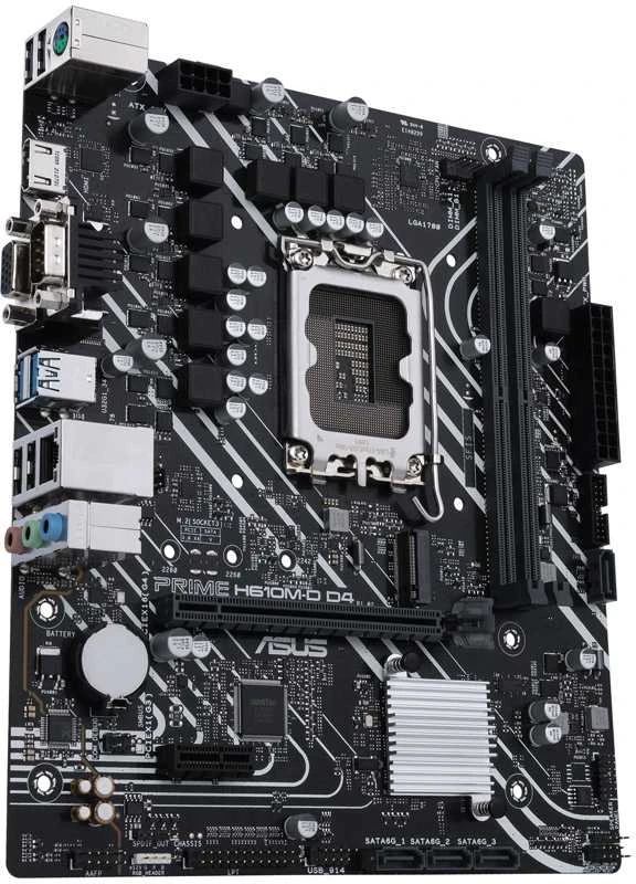 Pagrindinė plokštė Asus | PRIME H610M-D D4 | Procesorių šeima Intel | Procesoriaus lizdas LGA1700 | DDR4 DIMM | Atminties lizdai 2 | Palaikomos standžiojo disko sąsajos SATA, M.2 | SATA jungčių skaičius 4 | Mikroschemų rinkinys Intel H610 | mATX