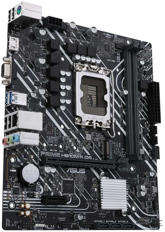 Pagrindinė plokštė Asus | PRIME H610M-K D4 | Procesorių šeima Intel | Procesoriaus lizdas LGA1700 | DDR4 DIMM | Atminties lizdai 2 | Palaikomos standžiojo disko sąsajos SATA, M.2 | SATA jungčių skaičius 4 | Mikroschemų rinkinys Intel H610 | mATX