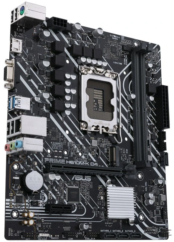 Pagrindinė plokštė Asus | PRIME H610M-K D4 | Procesorių šeima Intel | Procesoriaus lizdas LGA1700 | DDR4 DIMM | Atminties lizdai 2 | Palaikomos standžiojo disko sąsajos SATA, M.2 | SATA jungčių skaičius 4 | Mikroschemų rinkinys Intel H610 | mATX