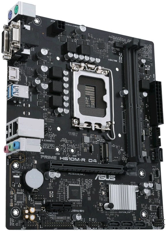 Asus | PRIME H610M-R D4-SI | Procesorių šeima Intel | Procesoriaus lizdas LGA1700 | DDR4 DIMM | Atminties lizdai 2 | Palaikomos standžiojo disko sąsajos SATA, M.2 | SATA jungčių skaičius 4 | Lustų rinkinys Intel H610 | Mic-ATX