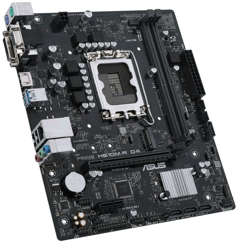 Asus | PRIME H610M-R D4-SI | Procesorių šeima Intel | Procesoriaus lizdas LGA1700 | DDR4 DIMM | Atminties lizdai 2 | Palaikomos standžiojo disko sąsajos SATA, M.2 | SATA jungčių skaičius 4 | Lustų rinkinys Intel H610 | Mic-ATX
