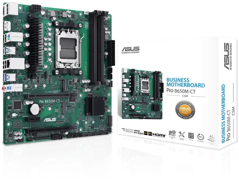 ASUS PRO B650M-CT-CSM, AMD B650 pagrindinė plokštė, AM5 lizdas, DDR5