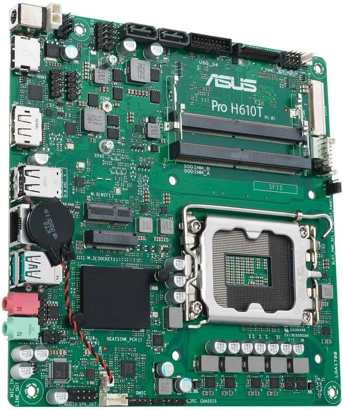 Pagrindinė plokštė ASUS PRO H610T-CSM, Intel H610, LGA 1700, mini ITX