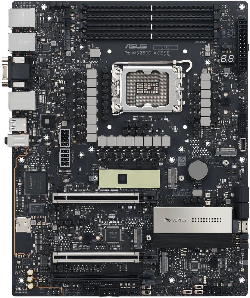 ASUS Pro WS Z890-ACE SE pagrindinė plokštė, LGA 1851 lizdas, Intel Z890, ATX, DDR5