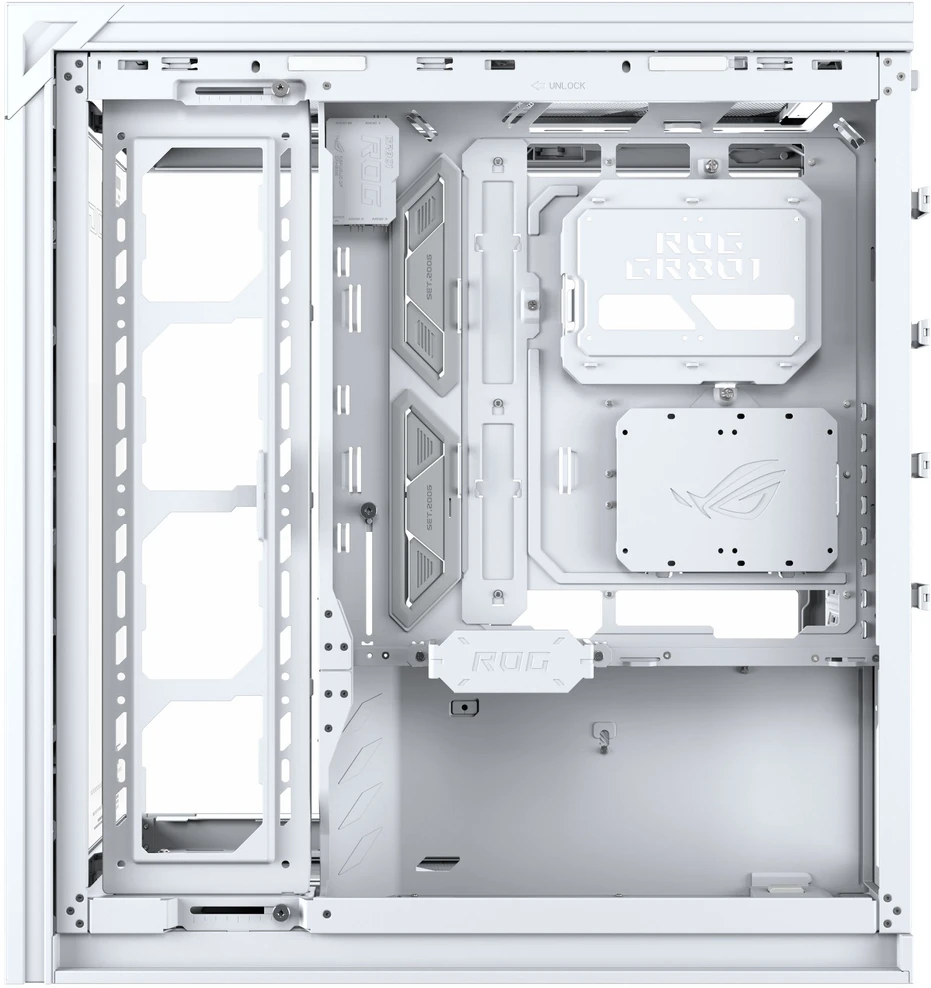 ASUS ROG CRONOX GR801 CURVE TG ARGB Balta MIDI tipo važiuoklė