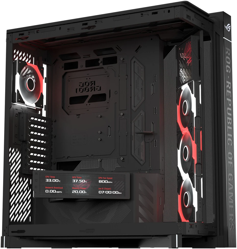 ASUS ROG CRONOX GR801 CURVE TG ARGB Juodas Midi Tower