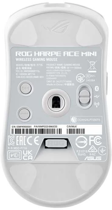 Pelė Myszka žaidimams Asus ROG Harpe Ace belaidė 42000 dpi optinė balta