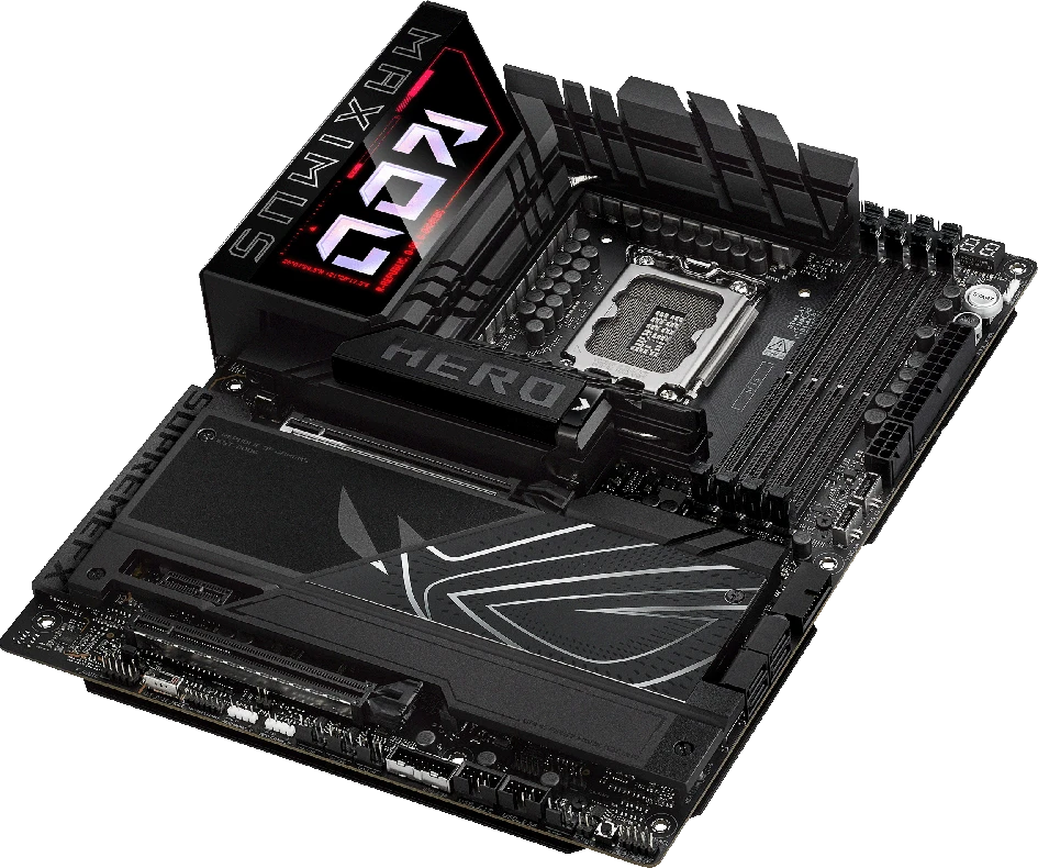 Pagrindinė plokštė Asus ROG MAXIMUS Z890 HERO | Procesorių šeima Intel | Procesoriaus lizdas LGA1851 | DDR5 | Palaikomos standžiojo disko sąsajos M.2, SATA | SATA jungčių skaičius 4