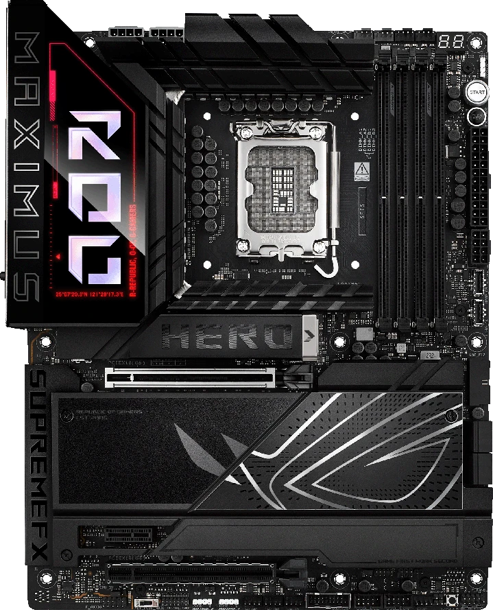 Pagrindinė plokštė Asus ROG MAXIMUS Z890 HERO | Procesorių šeima Intel | Procesoriaus lizdas LGA1851 | DDR5 | Palaikomos standžiojo disko sąsajos M.2, SATA | SATA jungčių skaičius 4