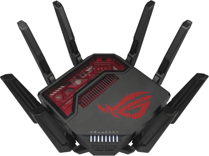 Žaidimų maršrutizatorius Asus ROG Rapture GT-BE19000, Wi-Fi 7 (802.11be), BE19000 (trijų dažnių), 2x 10G, 4x 2.5G, AiMesh, RG