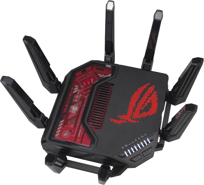 Žaidimų maršrutizatorius Asus ROG Rapture GT-BE19000, Wi-Fi 7 (802.11be), BE19000 (trijų dažnių), 2x 10G, 4x 2.5G, AiMesh, RG