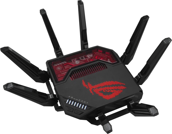 Žaidimų maršrutizatorius Asus ROG Rapture GT-BE19000, Wi-Fi 7 (802.11be), BE19000 (trijų dažnių), 2x 10G, 4x 2.5G, AiMesh, RG