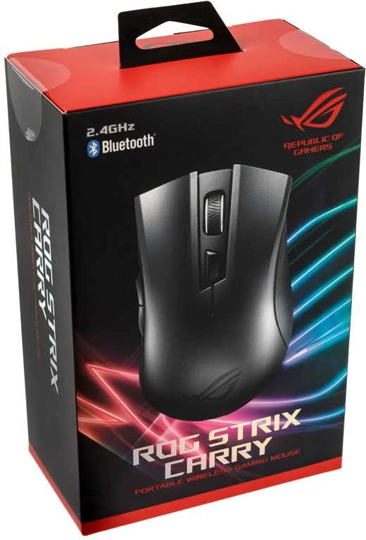 ASUS ROG Strix Carry kompiuterinė pelė RF belaidis + „Bluetooth“ Optinis 7200 DPI dešinei rankai