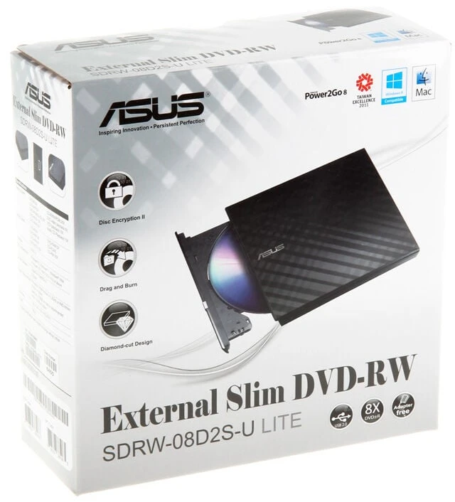 Asus | SDRW-08D2S-U Lite | Sąsaja USB 2.0 | DVD±RW | CD skaitymo greitis 24 x | CD įrašymo greitis 24 x | Juodas | Stalinis kompiuteris / Nešiojamasis kompiuteris