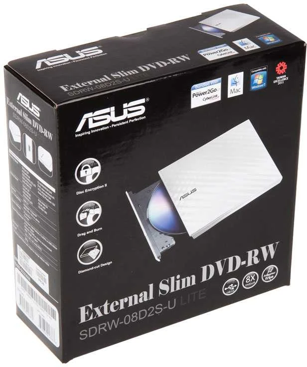 Asus | SDRW-08D2S-U Lite | Sąsaja USB 2.0 | DVD±RW | CD skaitymo greitis 24 x | CD įrašymo greitis 24 x | Baltas | Stalinis kompiuteris / Nešiojamasis kompiuteris