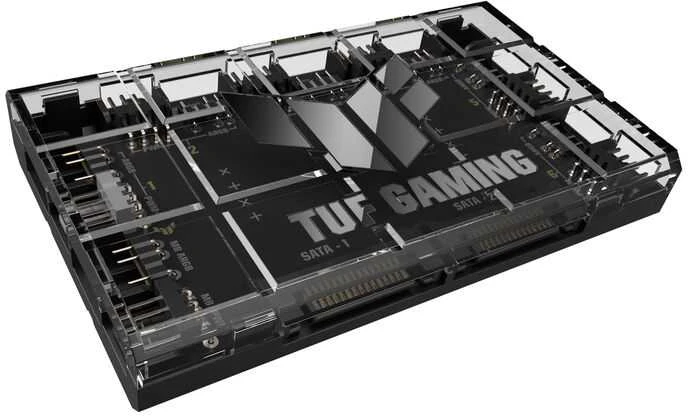 ASUS TUF Gaming ventiliatorių valdiklis su permatomu korpusu